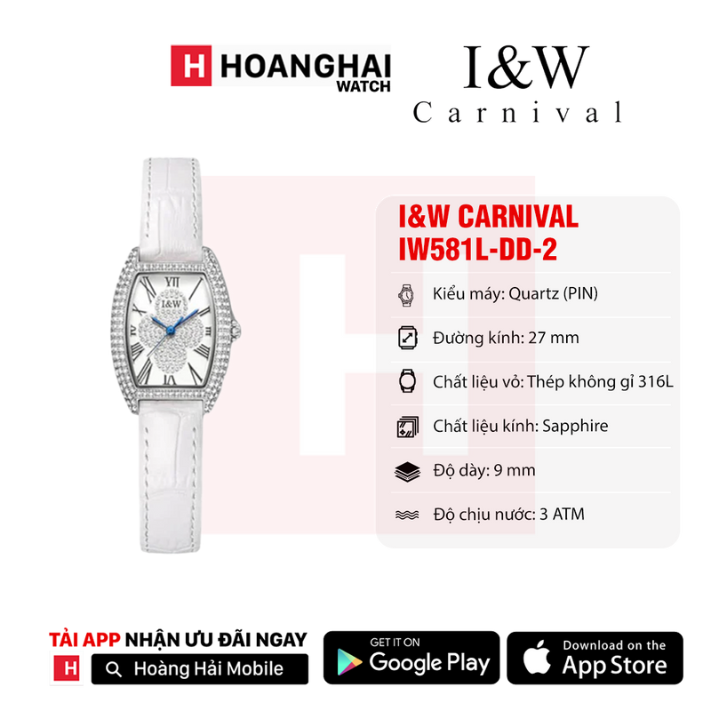 Đồng hồ pin nữ I&W Carnival IW581