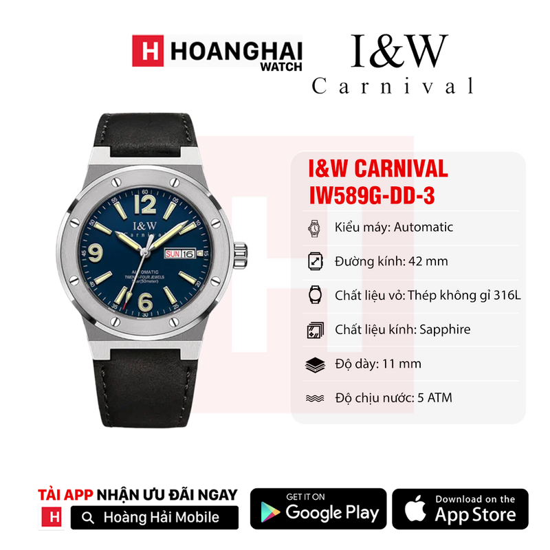 Đồng hồ cơ I&W Carnival IW589
