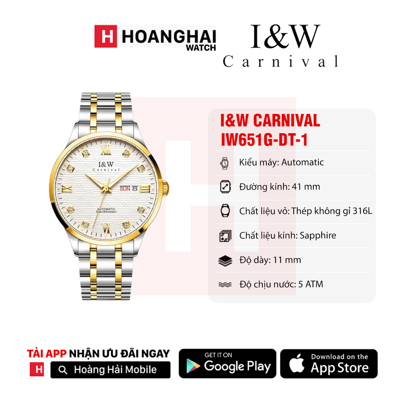Đồng hồ cơ I&W Carnival IW651