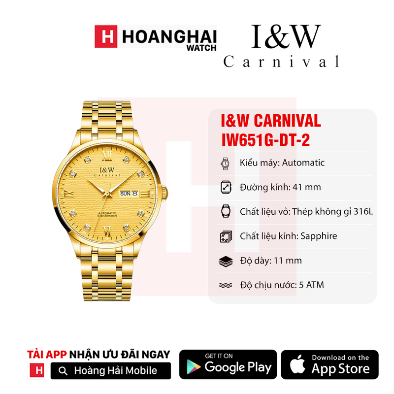 Đồng hồ cơ I&W Carnival IW651