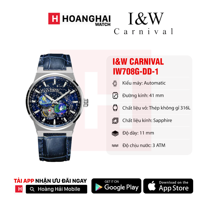Đồng hồ cơ I&W Carnival IW708