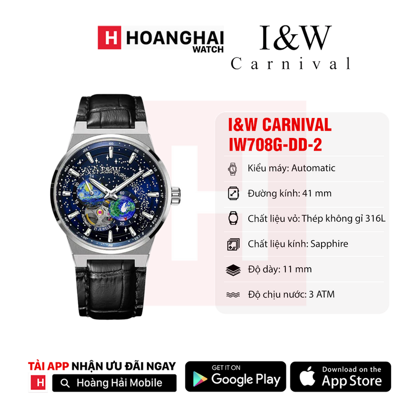 Đồng hồ cơ I&W Carnival IW708
