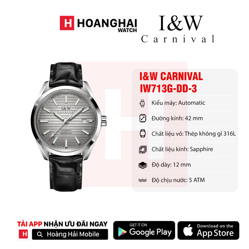 Đồng hồ cơ I&W Carnival IW713