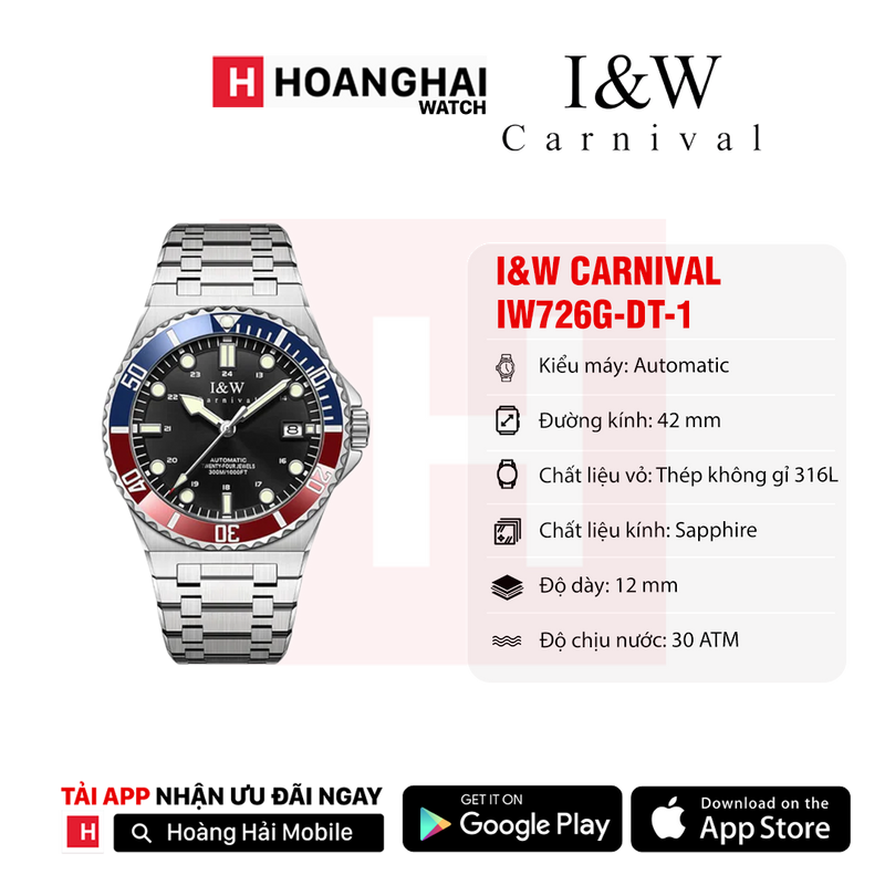 Đồng hồ cơ I&W Carnival IW726