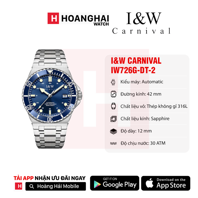 Đồng hồ cơ I&W Carnival IW726