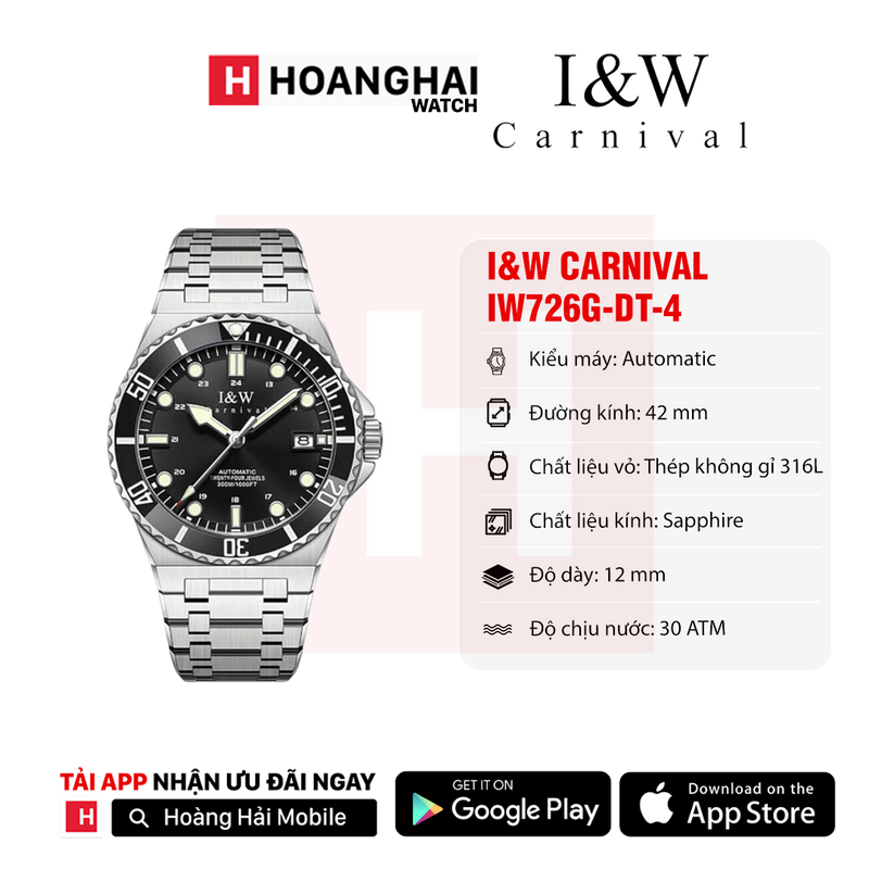 Đồng hồ cơ I&W Carnival IW726