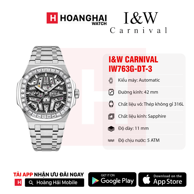 Đồng hồ cơ I&W Carnival IW763