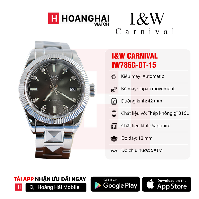 Đồng hồ cơ I&W Carnival IW786
