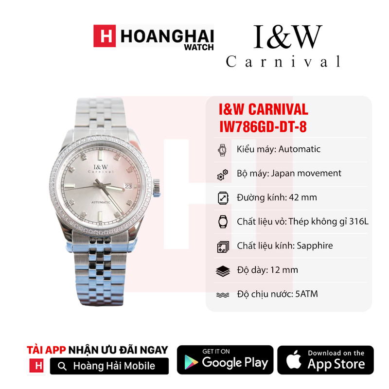 Đồng hồ cơ I&W Carnival IW786