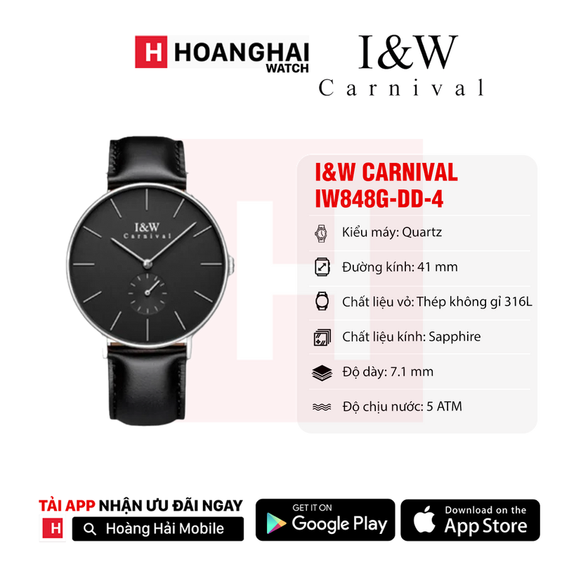 Đồng hồ pin đôi I&W Carnival IW848