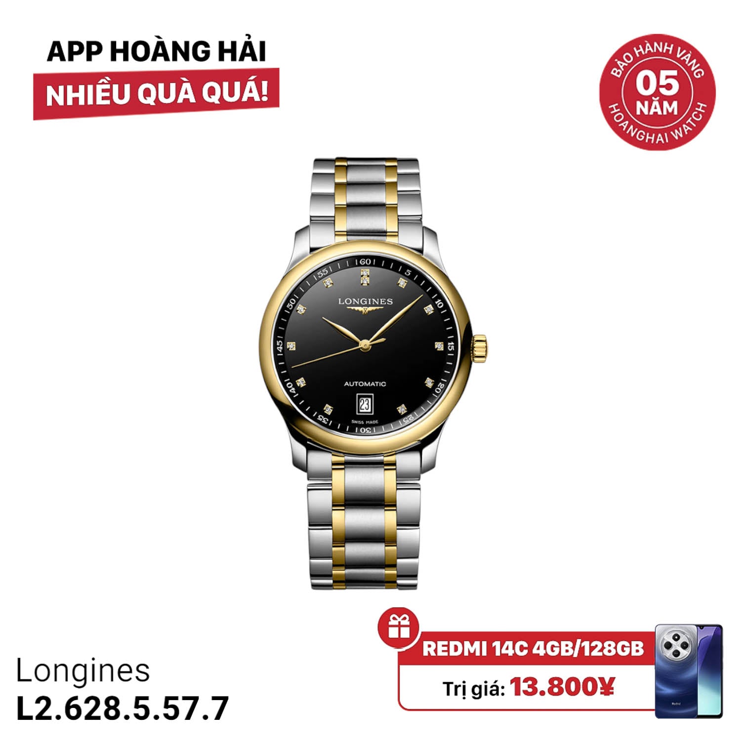 Đồng hồ cơ Longines L2.628.5.57.7