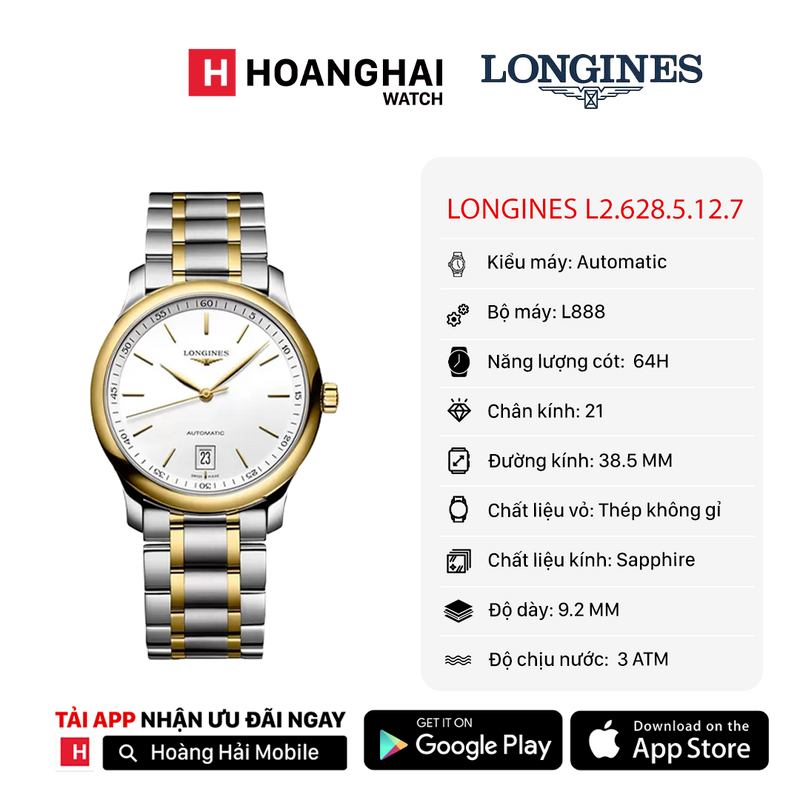 Đồng hồ cơ Longines L2.628.5.12.7