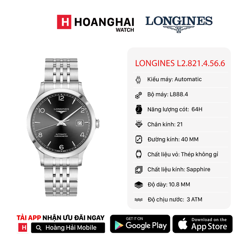 Đồng hồ cơ Longines L2.821.4.56.6