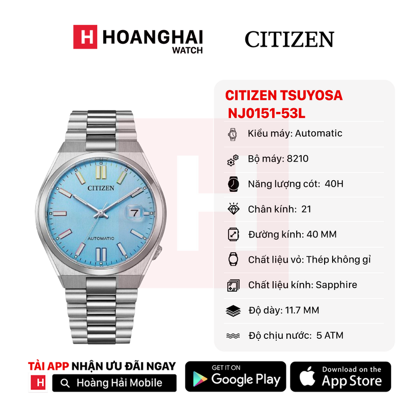 Đồng hồ cơ Citizen Tsuyosa NJ0151-53L