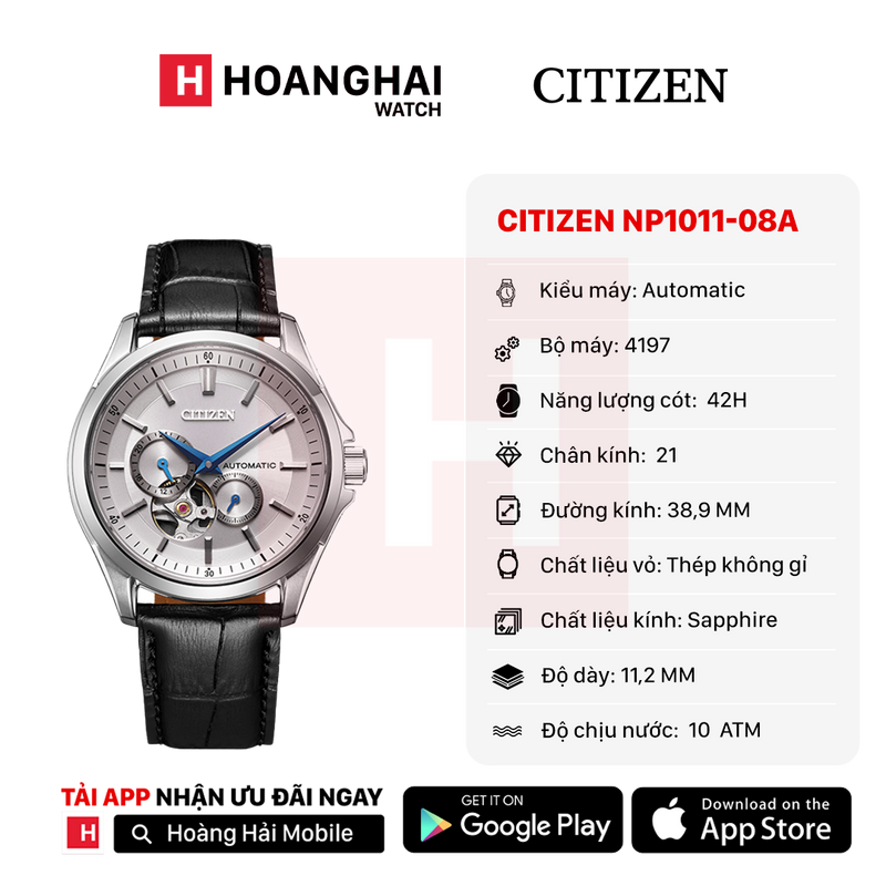 Đồng hồ cơ Citizen NP1011-08A