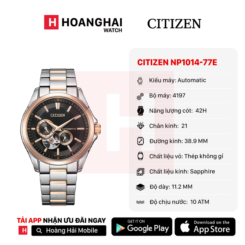 Đồng hồ cơ Citizen NP1014-77E
