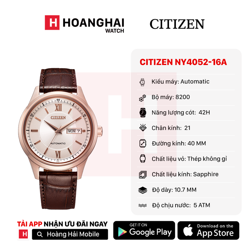 Đồng hồ cơ Citizen NY4052-16A