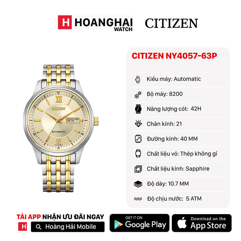 Đồng hồ cơ Citizen Mechanical NY4057-63P