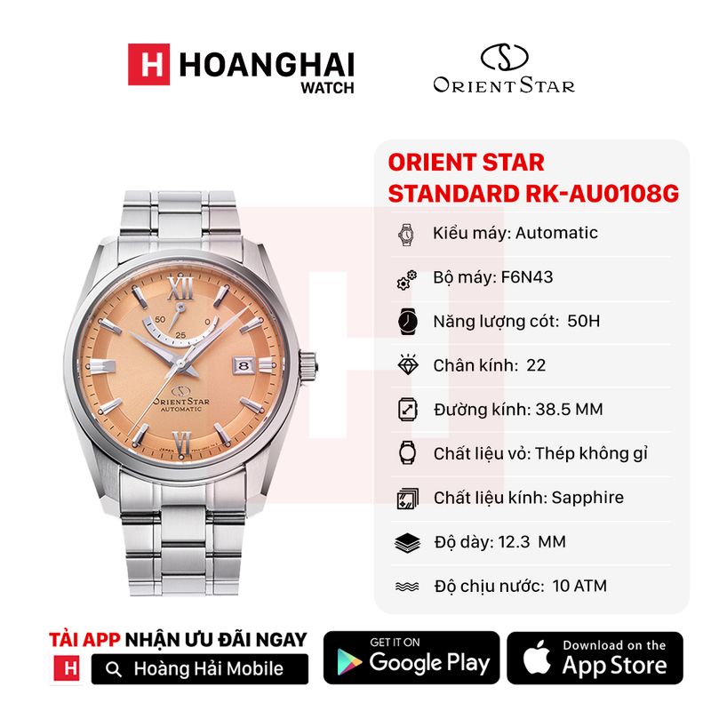 Đồng hồ cơ Orient Star Standard RK-AU0108G (Bản nội địa)