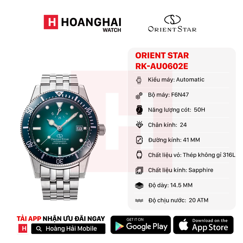 Đồng hồ cơ Orient Star Diver 1964 2nd Edition F6 Date 200ｍ RK-AU0602E - (Bản nội địa) - Nhận Order
