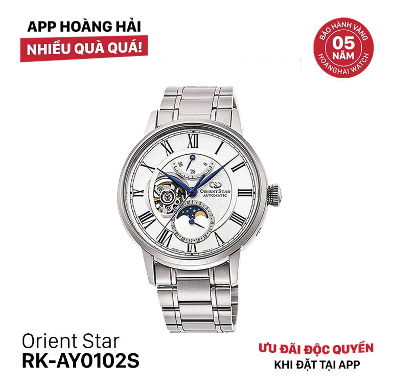 Đồng hồ cơ Orient Star Mechanical Moon Phase RK-AY0102S (Bản nội địa)