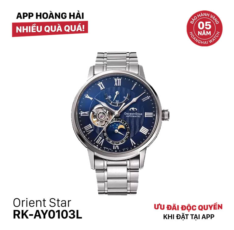 Đồng hồ cơ Orient Star Mechanical Moon Phase RK-AY0103L (Bản nội địa) - Nhận Order