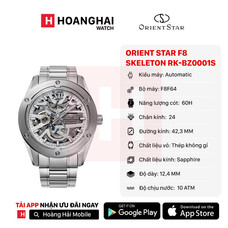 Đồng hồ cơ Orient Star Avant-Garde F8 Skeleton RK-BZ0001S - (Bản nội địa) - Nhận Order