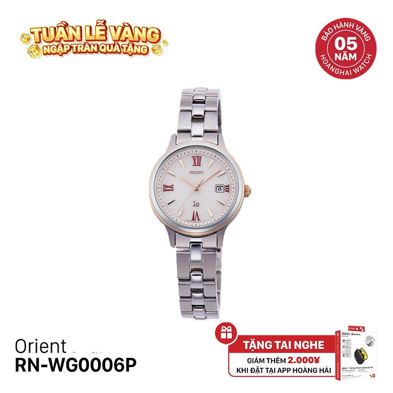 Đồng hồ năng lượng mặt trời nữ Orient iO Natural & Plain RN-WG0006P