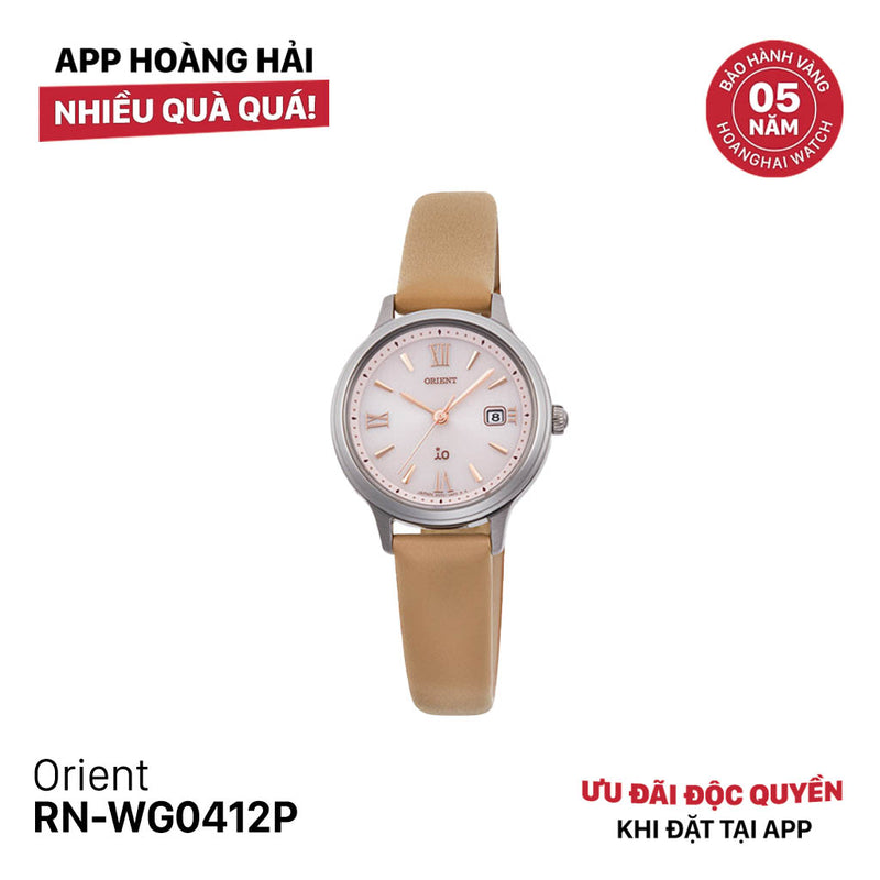 Đồng hồ năng lượng mặt trời nữ Orient iO Natural & Plain RN-WG0412P