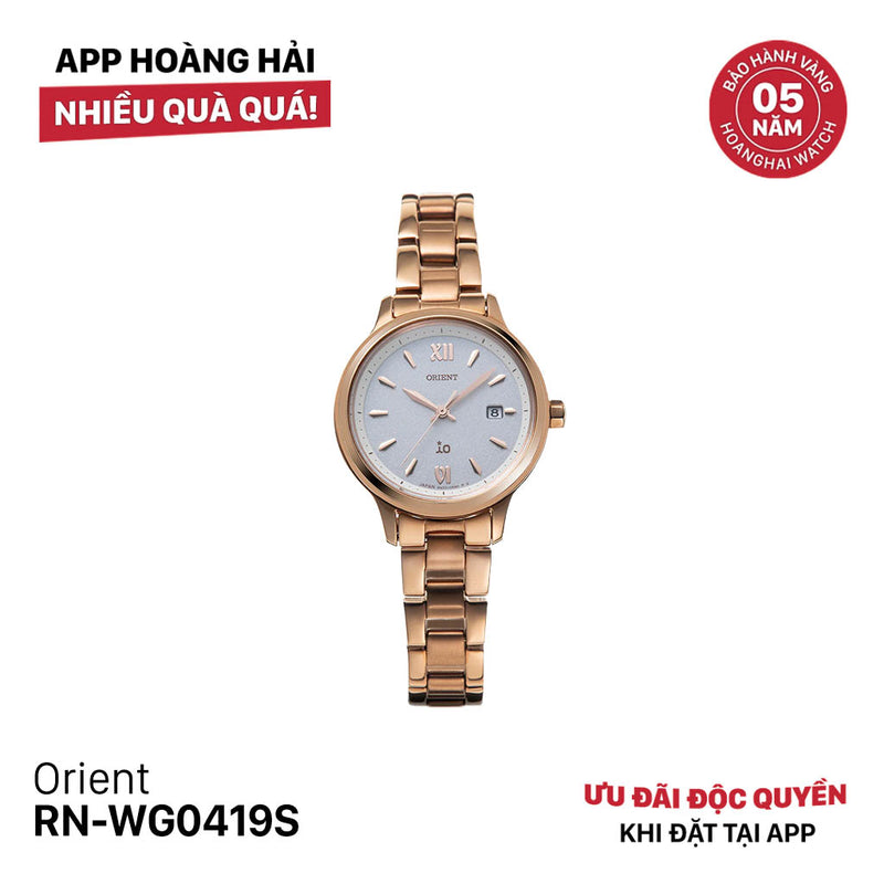 Đồng hồ năng lượng mặt trời nữ Orient iO Natural & Plain RN-WG0419S