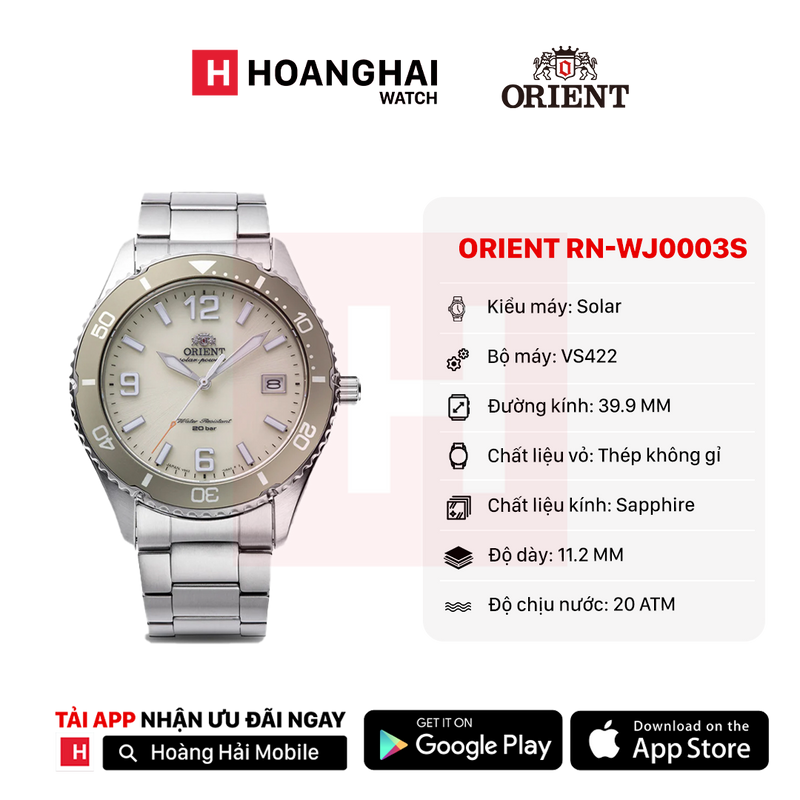 Đồng hồ năng lượng mặt trời Orient Mako 40 RN-WJ0003S