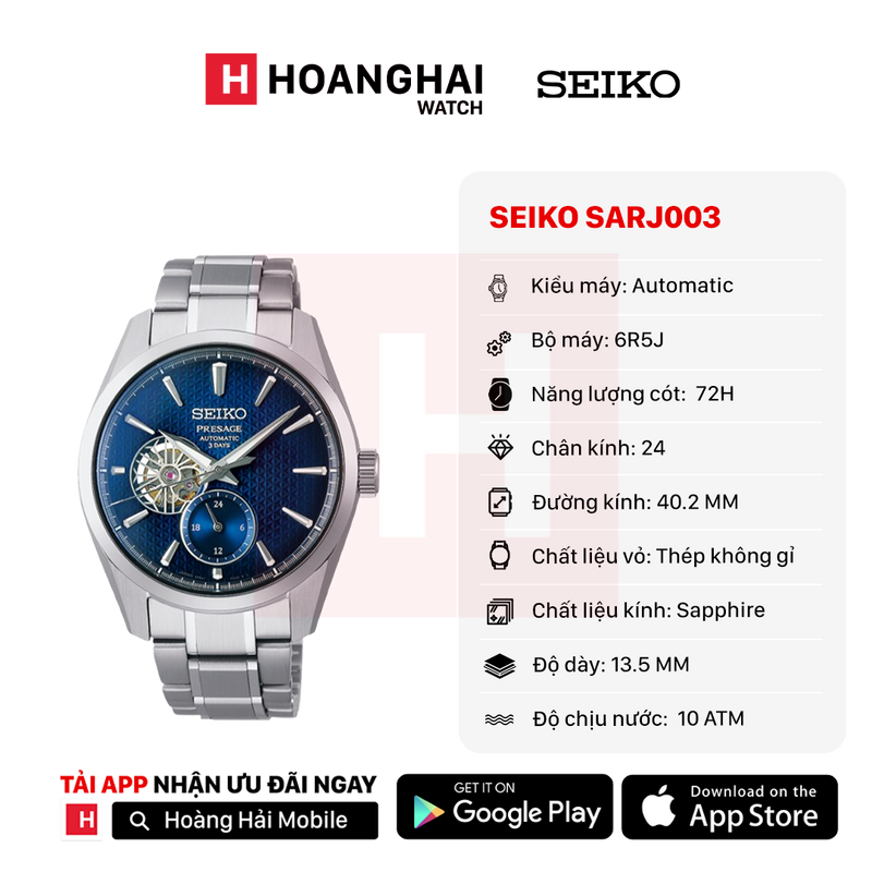 Đồng hồ cơ Seiko Presage Sharp Edged Series SARJ003
