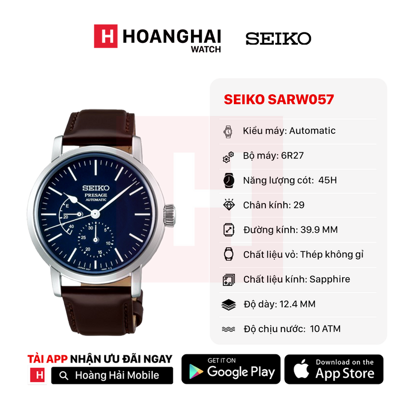 Đồng hồ cơ Seiko Presage Riki Steel Clock Series SARW057 - Nhận Order