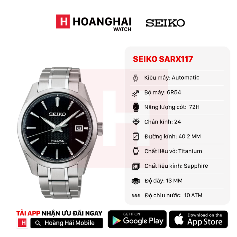 Đồng hồ cơ Seiko Presage Sharp Edged Series SARX117 - Nhận Order
