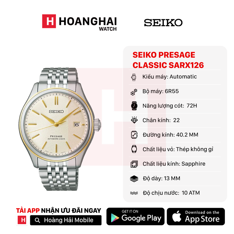 Đồng hồ cơ Seiko Presage Classic Series SARX126