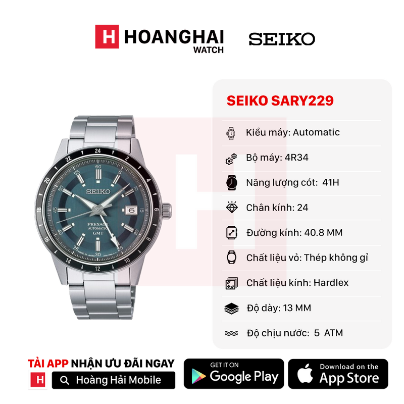Đồng hồ cơ Seiko Pressage Style60's SARY229