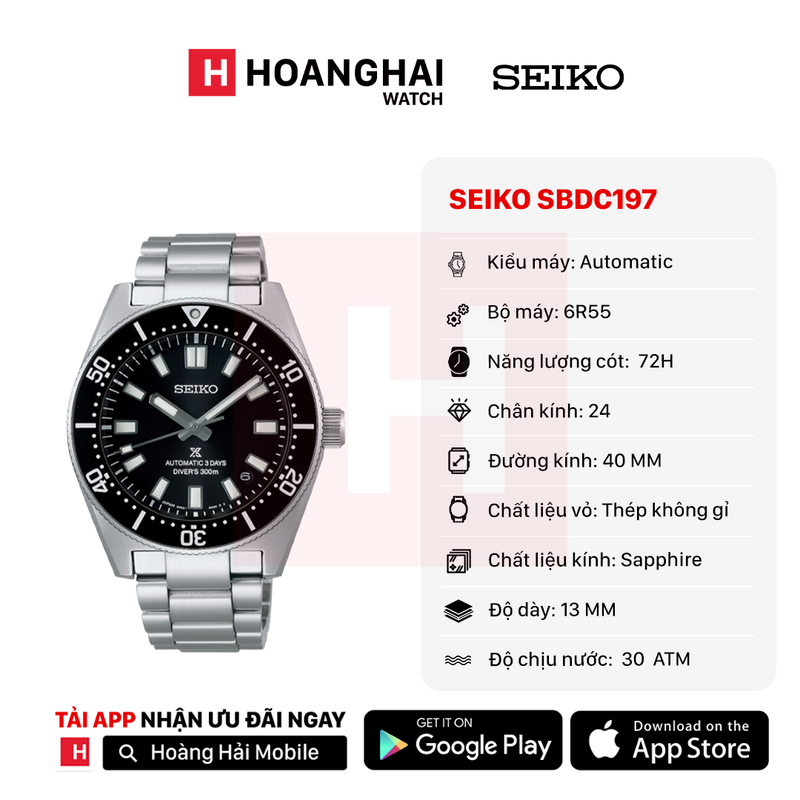 Đồng hồ cơ Seiko Prospex Diver Scuba SBDC197 - Nhận Order