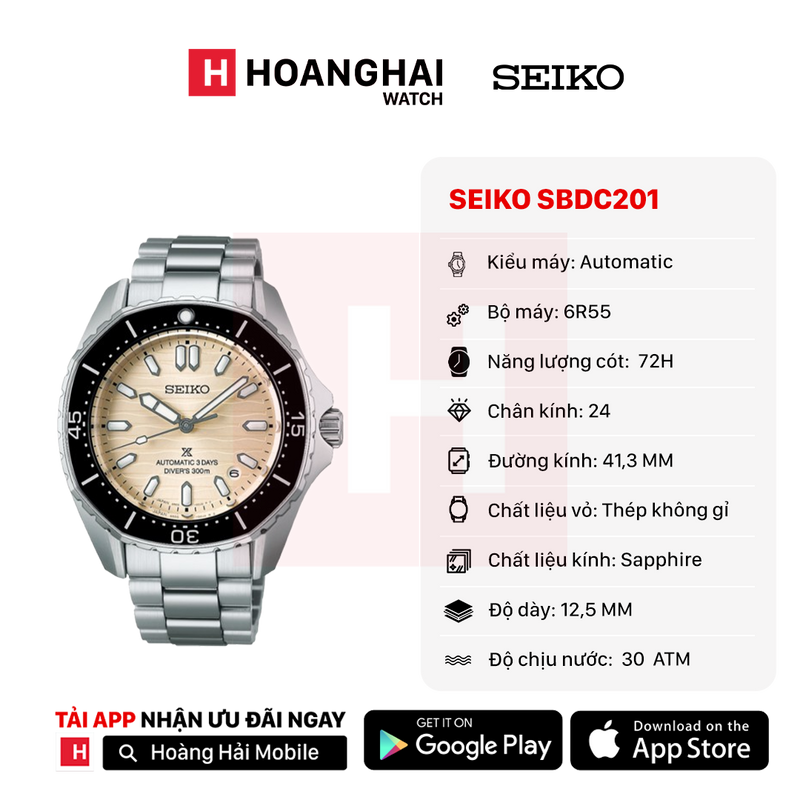 Đồng hồ cơ Seiko Prospex Diver Scuba SBDC201 - Nhận Order