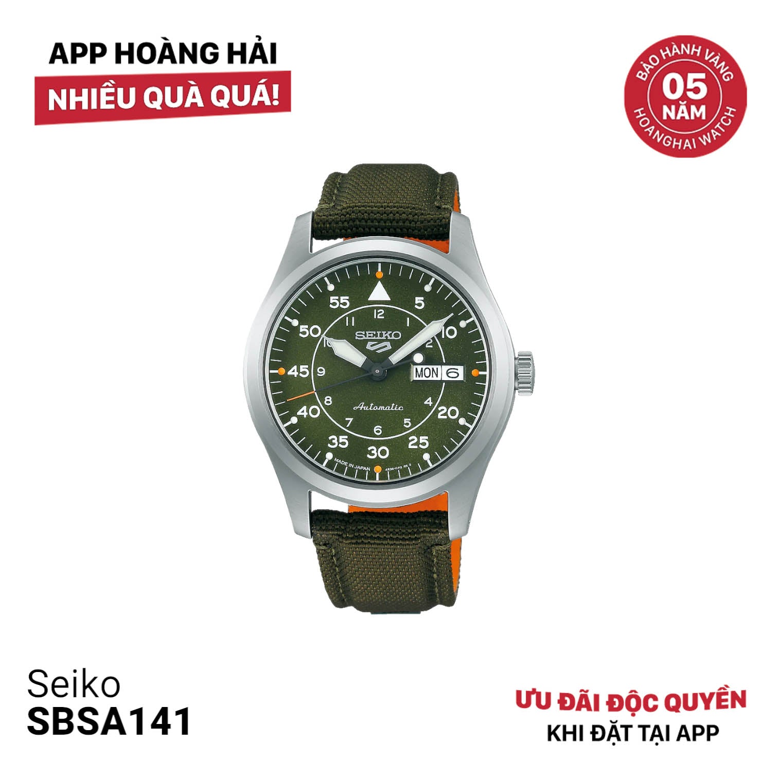 Đồng hồ cơ Seiko 5 Field series SBSA141