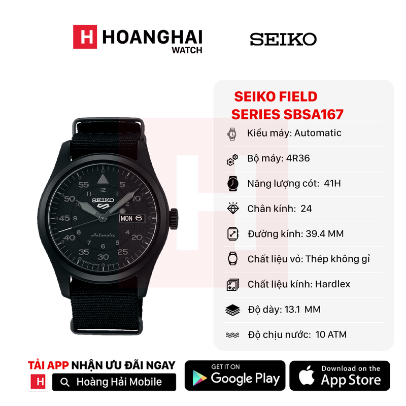 Đồng hồ cơ Seiko Field series SBSA167 - Nhận Order