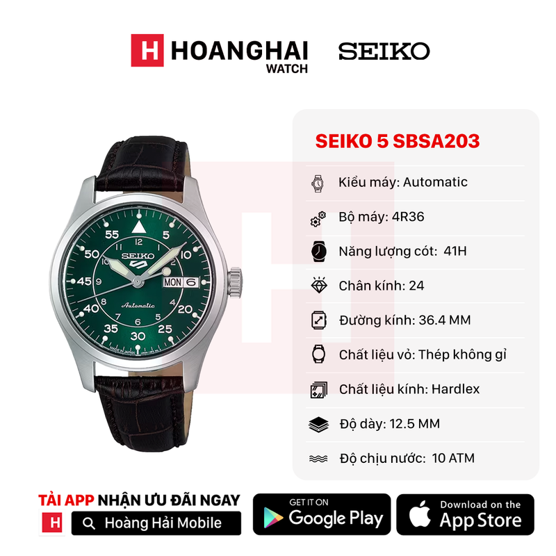 Đồng hồ cơ Seiko 5 SBSA203