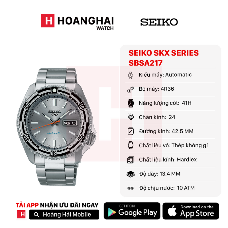 Đồng hồ cơ Seiko 5 Sport SKX series SBSA217 - Nhận Order