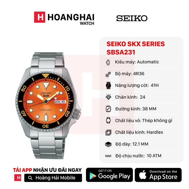 Đồng hồ cơ Seiko 5 Sport SKX series SBSA231 - Nhận Order