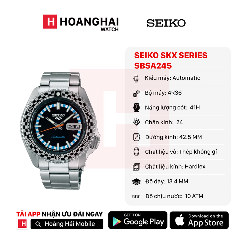 Đồng hồ cơ Seiko 5 Sport SKX series SBSA245 - Nhận Order