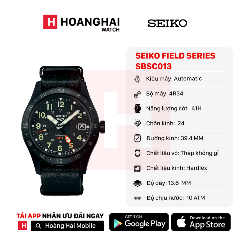 Đồng hồ cơ Seiko Field series SBSC013 - Nhận Order