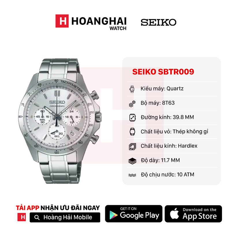 Đồng hồ pin Seiko Chronograph SBTR009