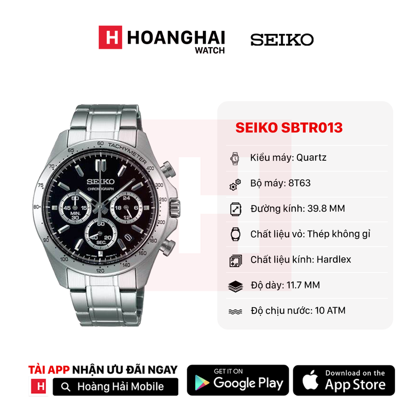 Đồng hồ pin Seiko Chonograph SBTR013