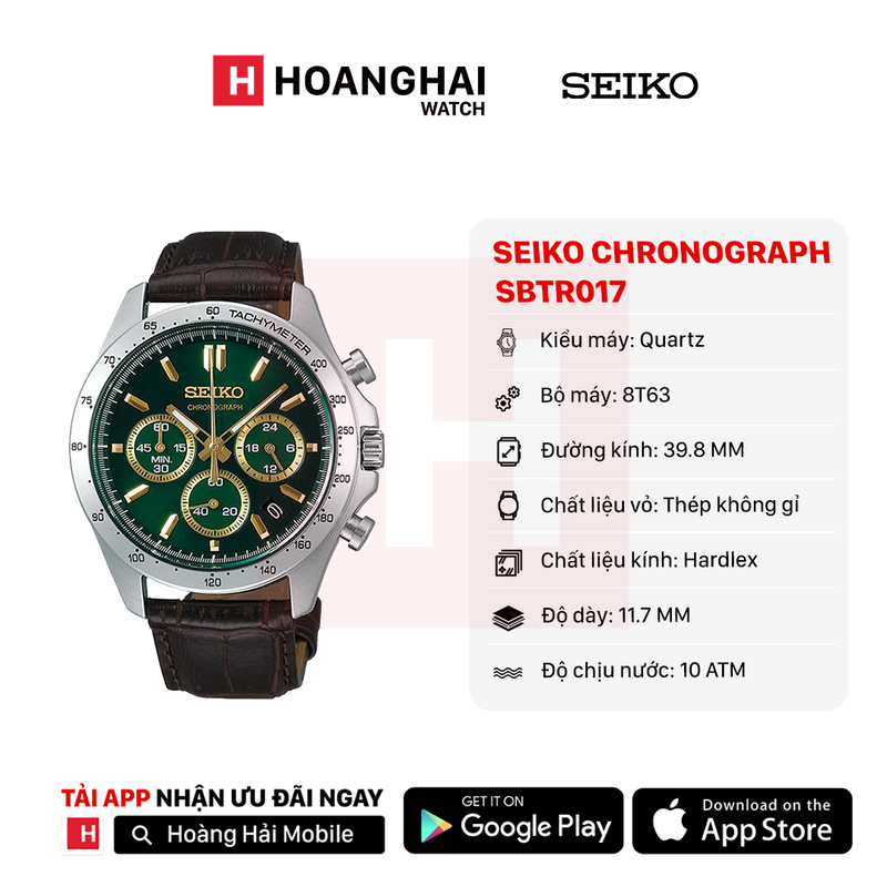Đồng hồ pin Seiko Chronograph SBTR017