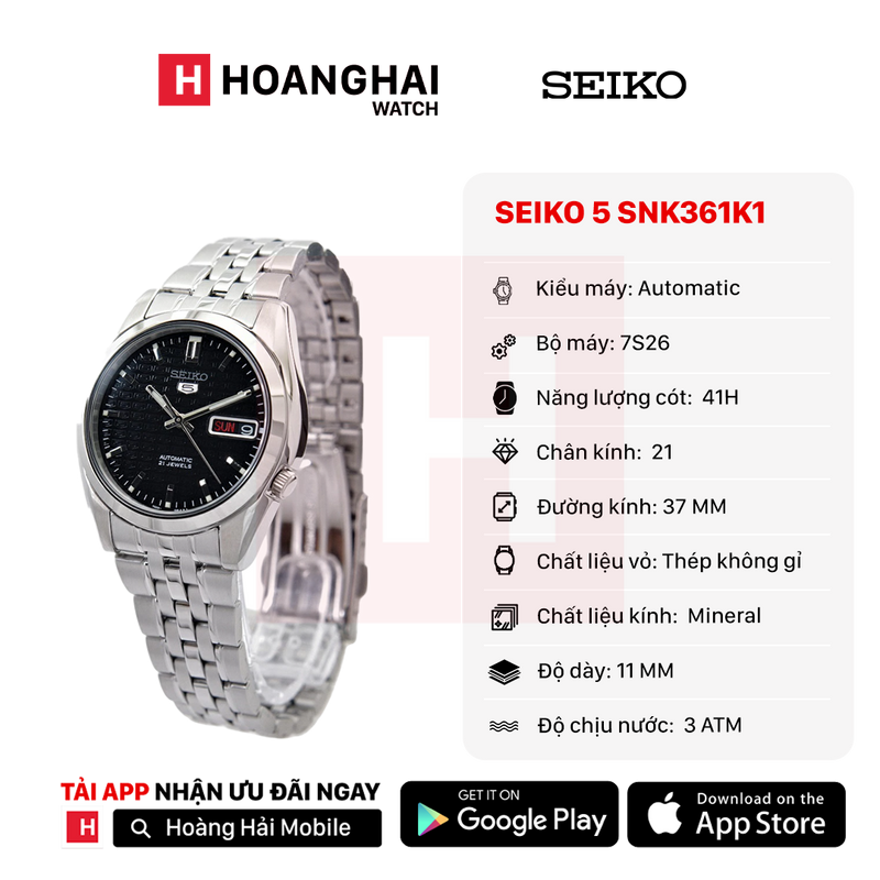 Đồng hồ cơ Seiko 5 SNK361K1