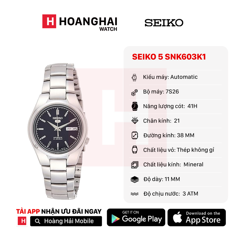 Đồng hồ cơ Seiko 5 SNK603K1